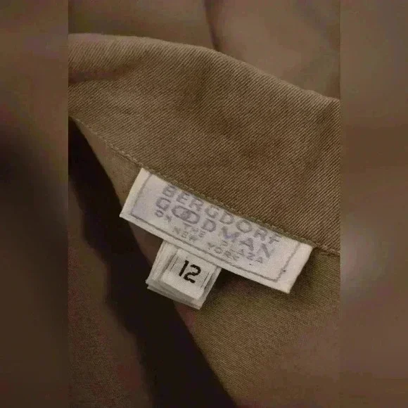 1980s BERGDORF GOODMAN Beige Tan Wool Mechanic Jumpsuit 12US USA - Picture 6 of 8